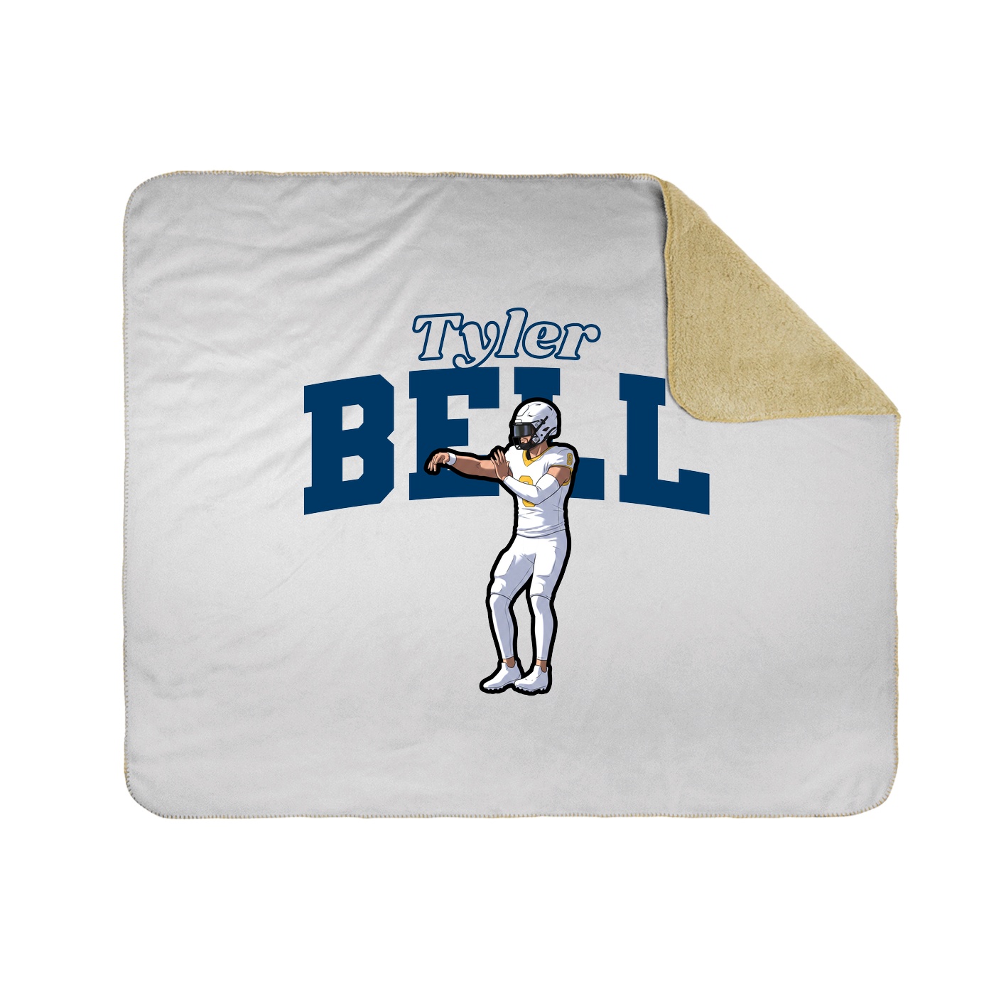 Throw Blanket — Name Arch in White