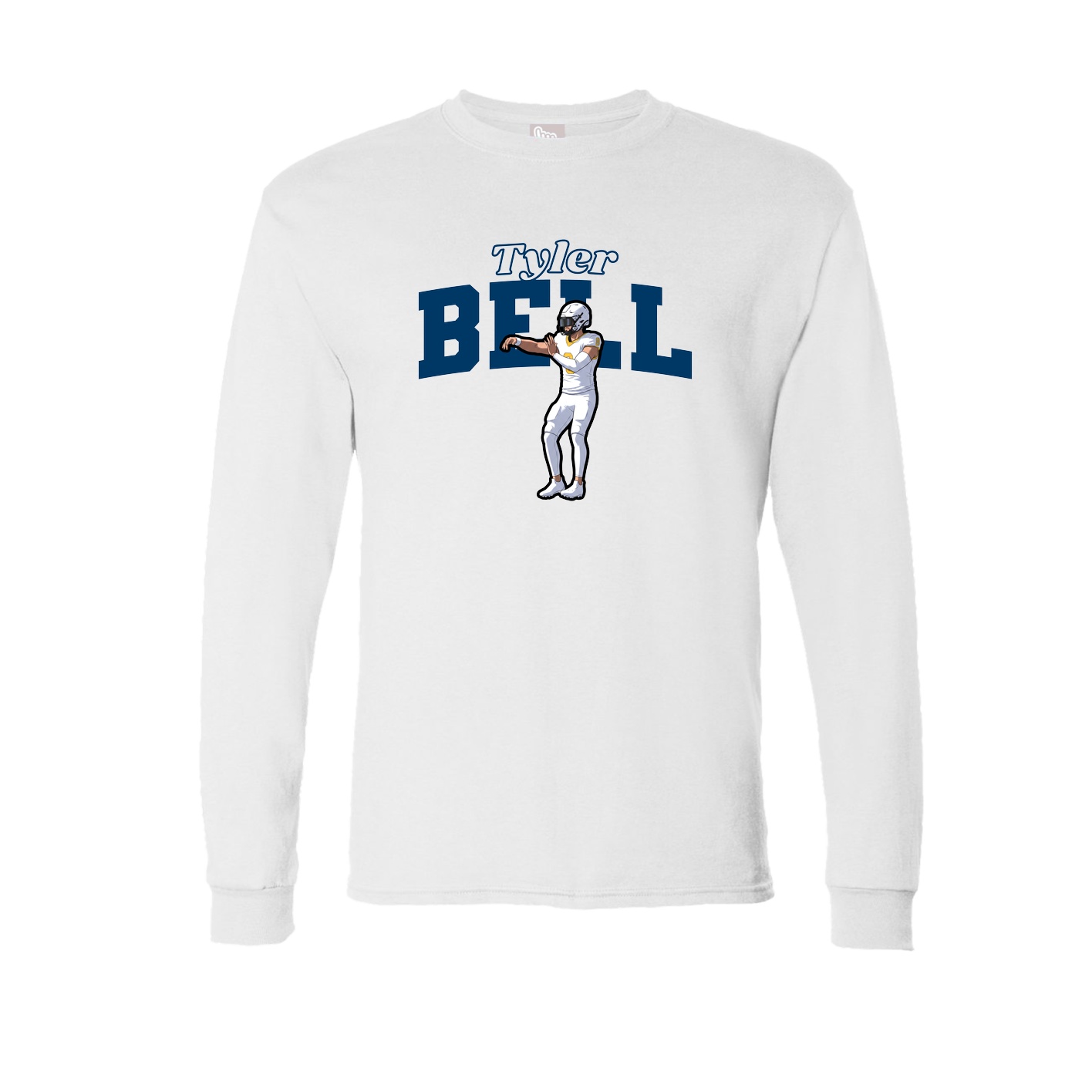Long Sleeve Tee — Name Arch in White