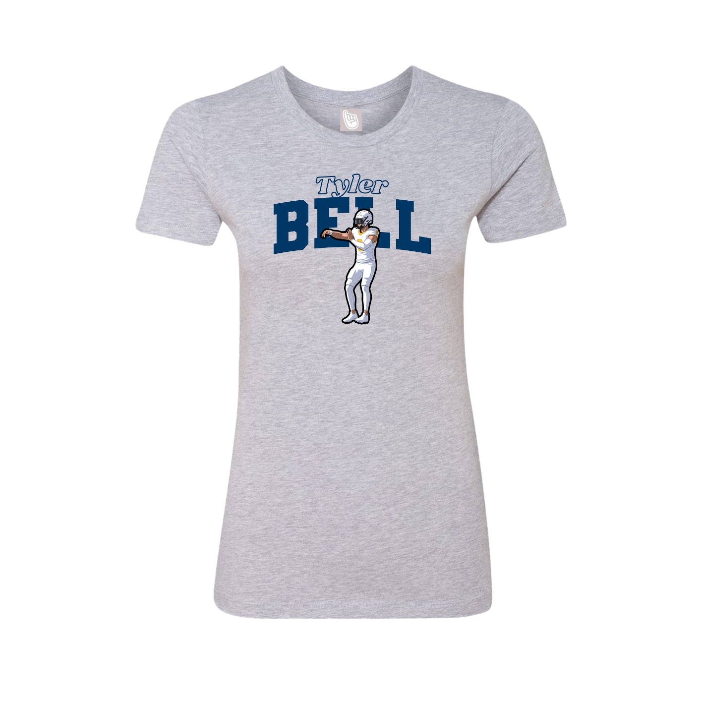 Fitted Women's Tee — Name Arch in Grey
