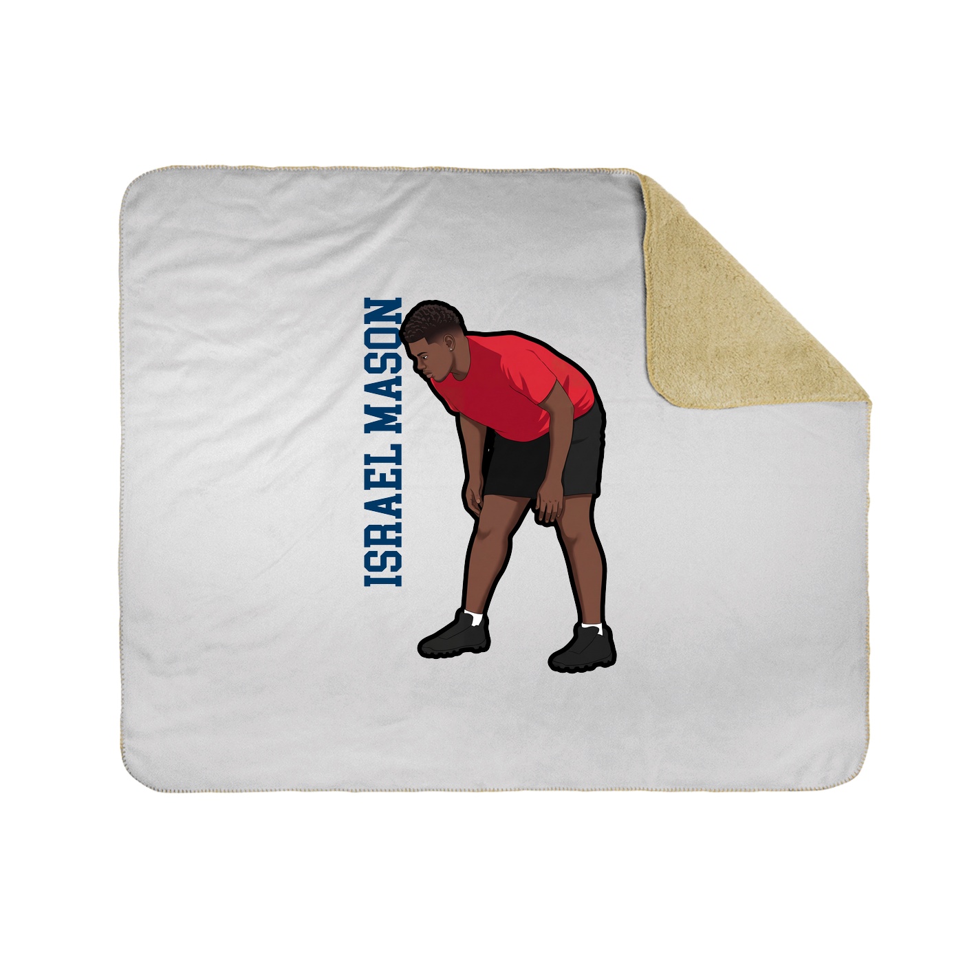 Throw Blanket — Name Vertical in White