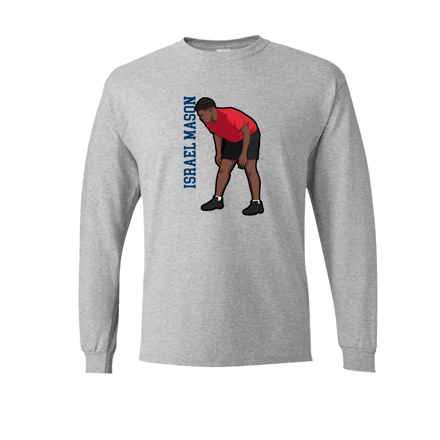 Long Sleeve Tee — Name Vertical in Grey