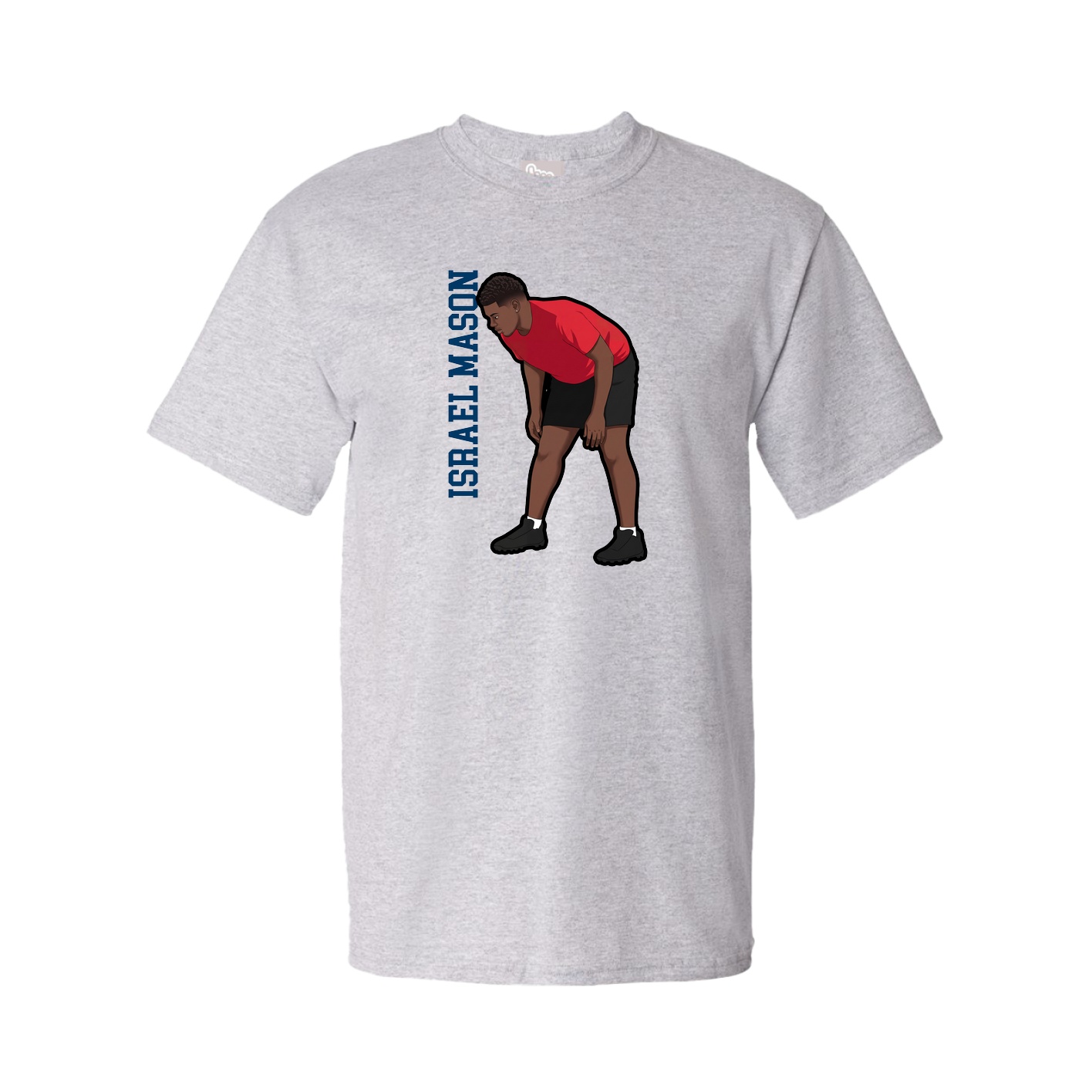 Youth Tee — Name Vertical in Grey