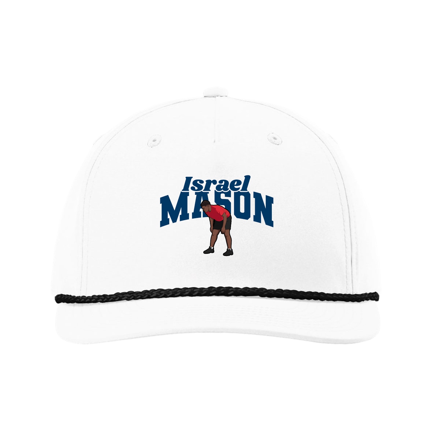 Five-Panel Classic Rope Cap — Signature Arch in White