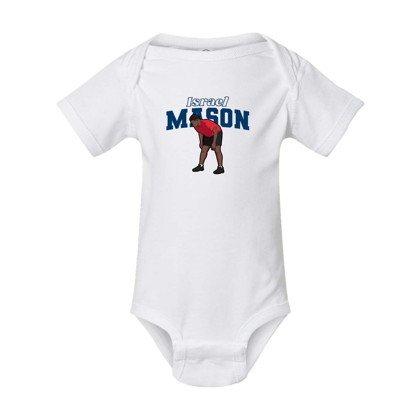 Baby Onesie — Name Arch in White