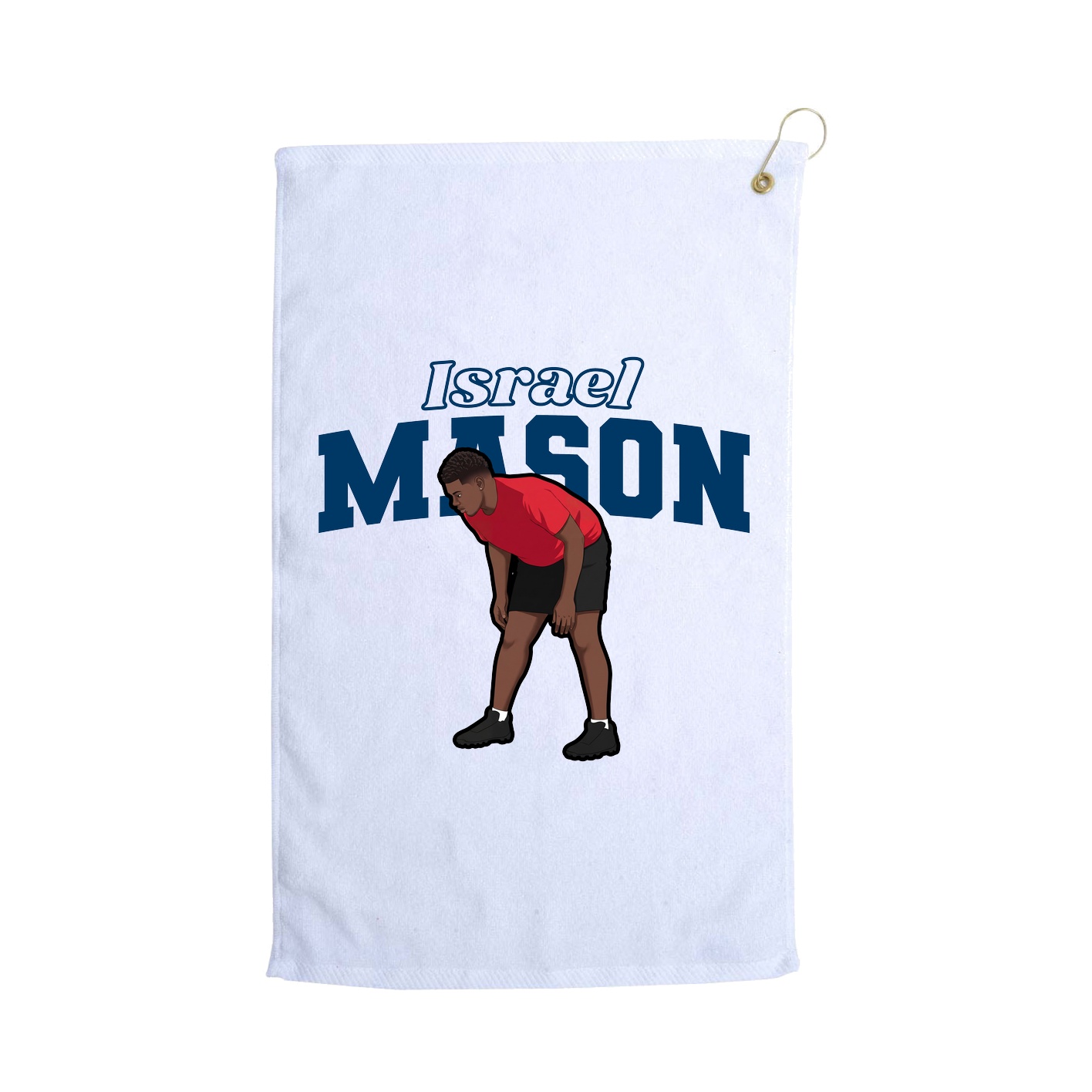 Golf Towel — Name Arch in White