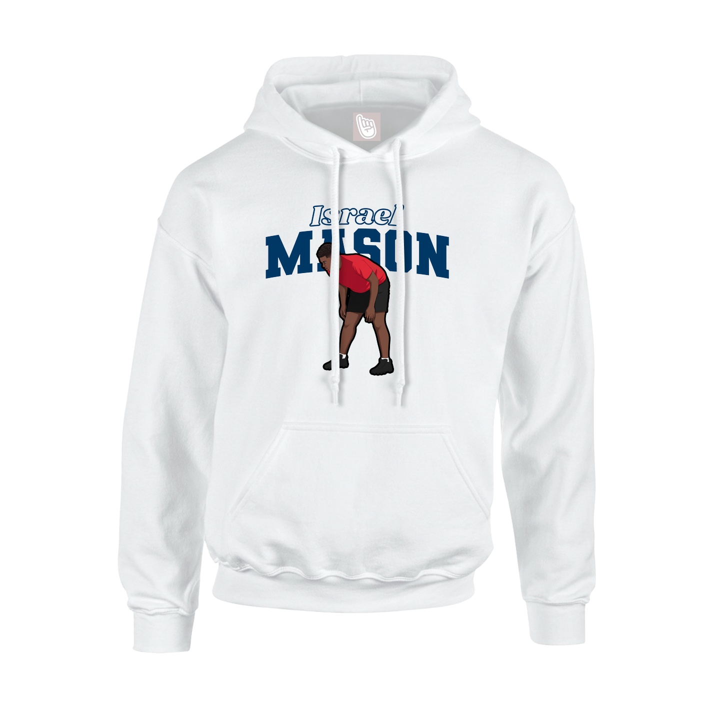 Youth Hoodie — Name Arch in White