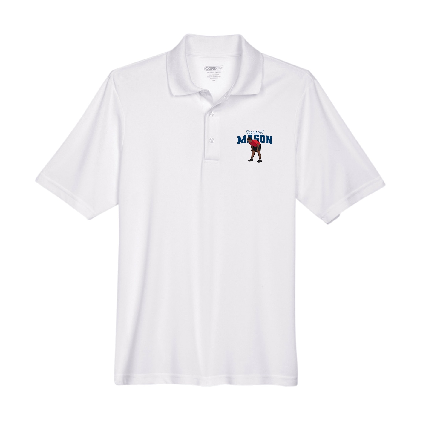 Performance Polo — Name Arch in White
