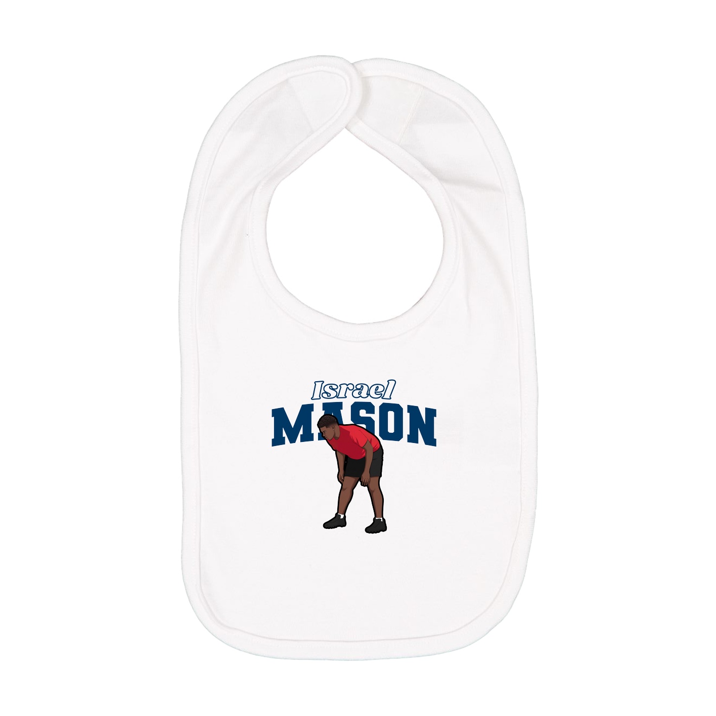 Infant Bib — Name Arch in White