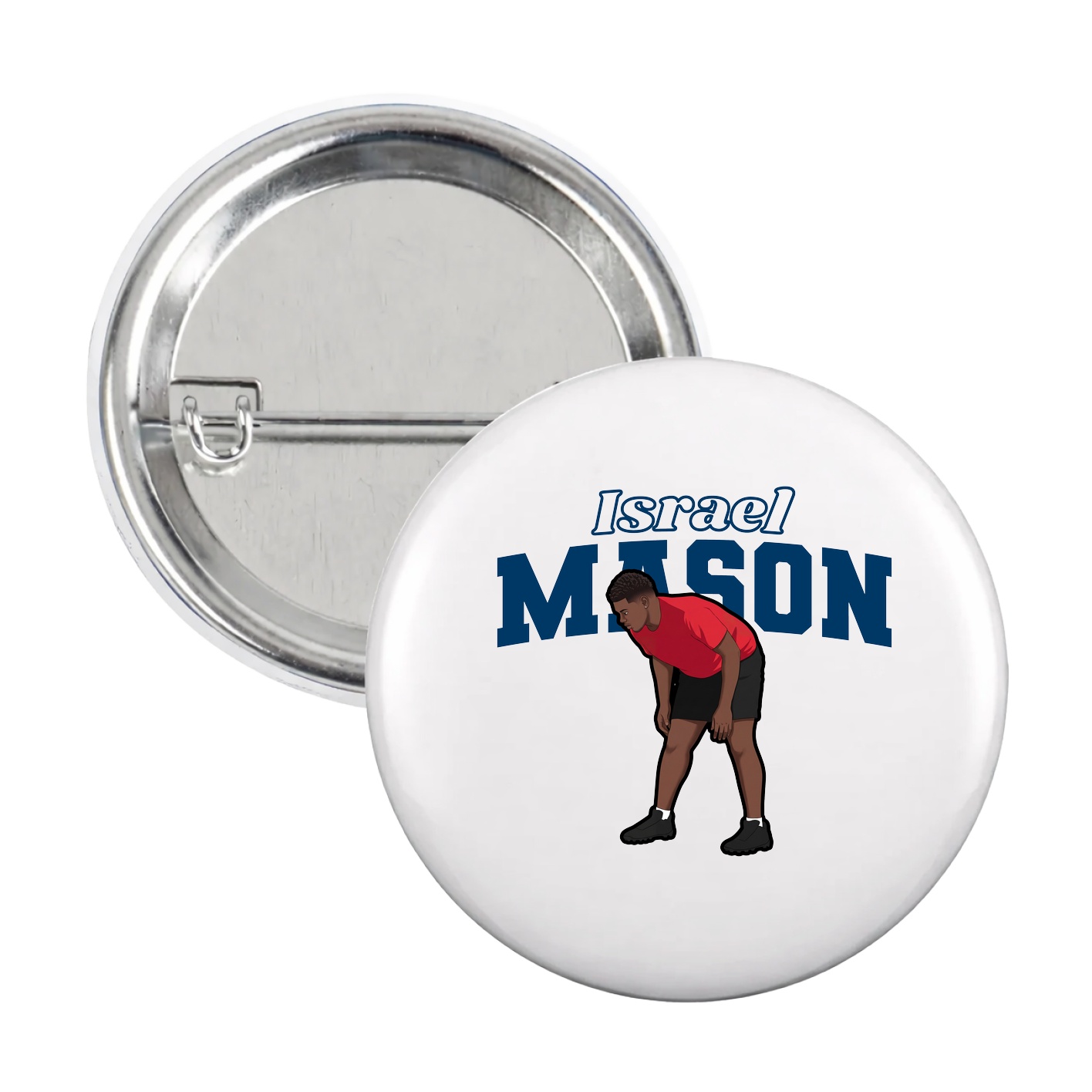 Game Day Button — Name Arch in White