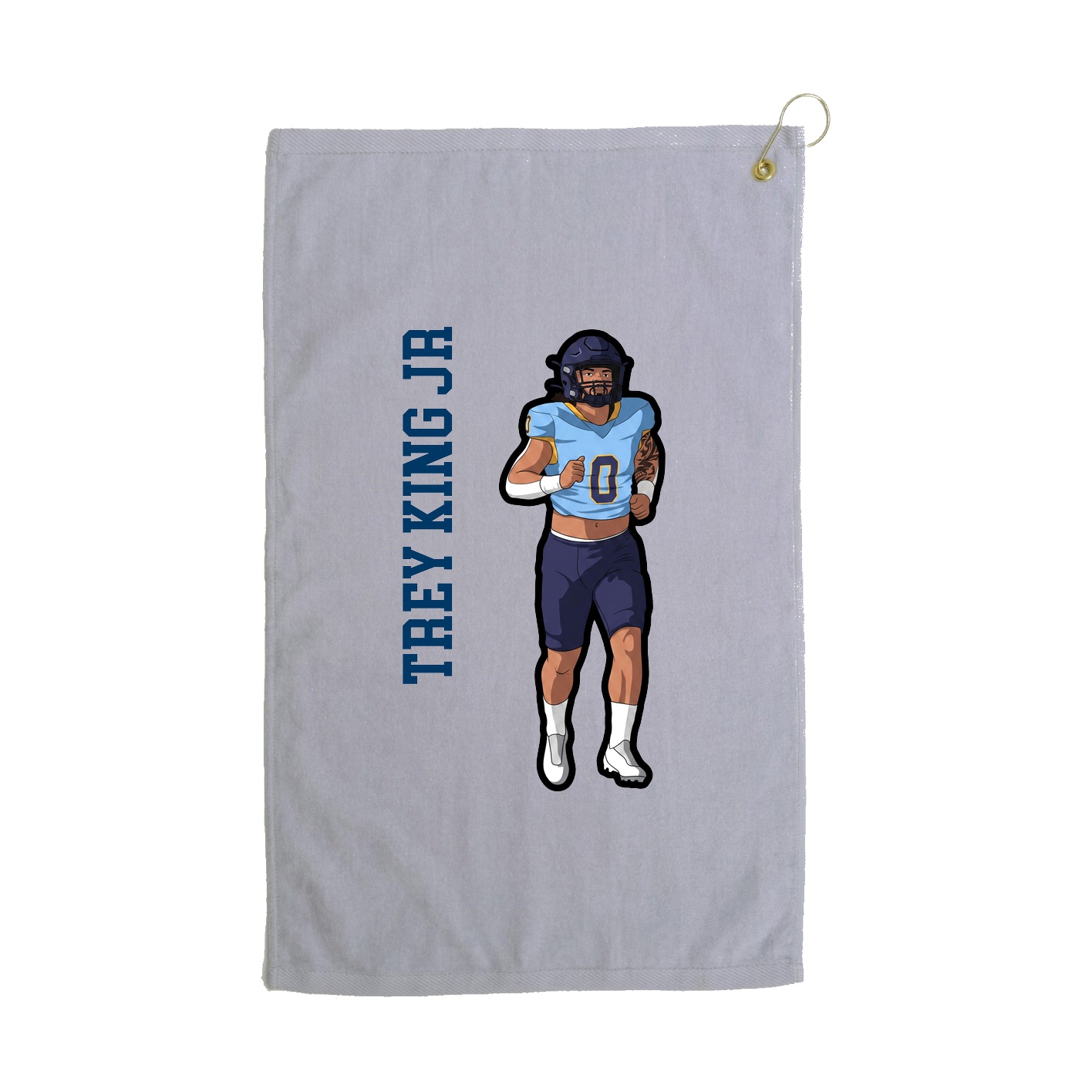 Golf Towel — Name Vertical in Grey