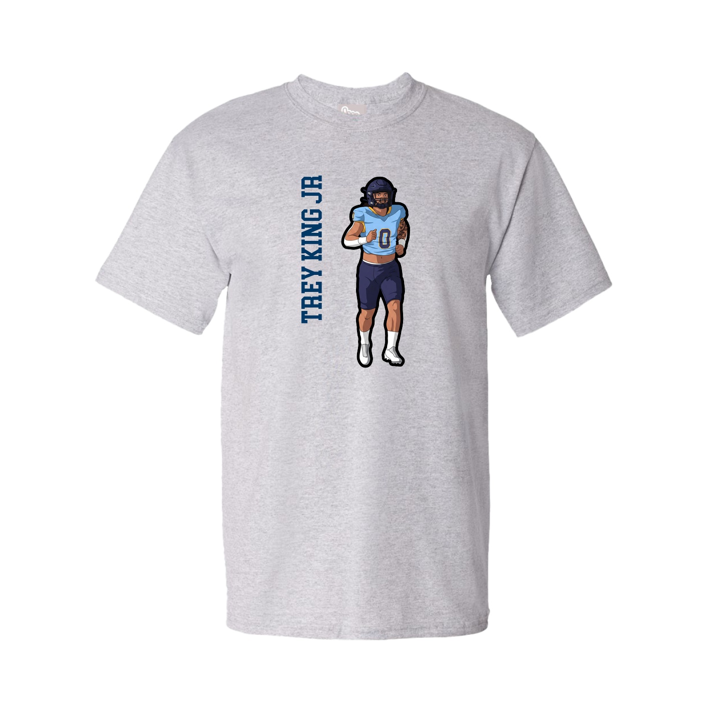 Youth Tee — Name Vertical in Grey