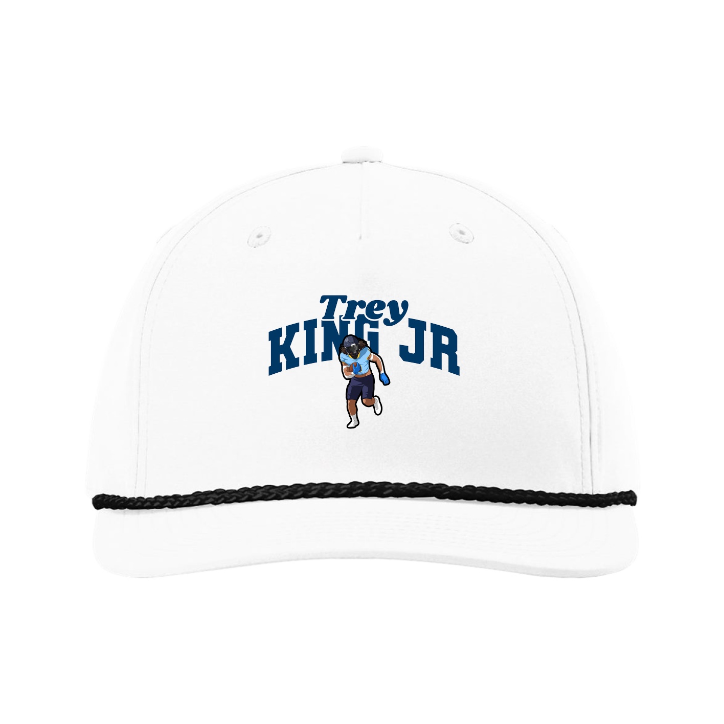Five-Panel Classic Rope Cap — Signature Arch in White