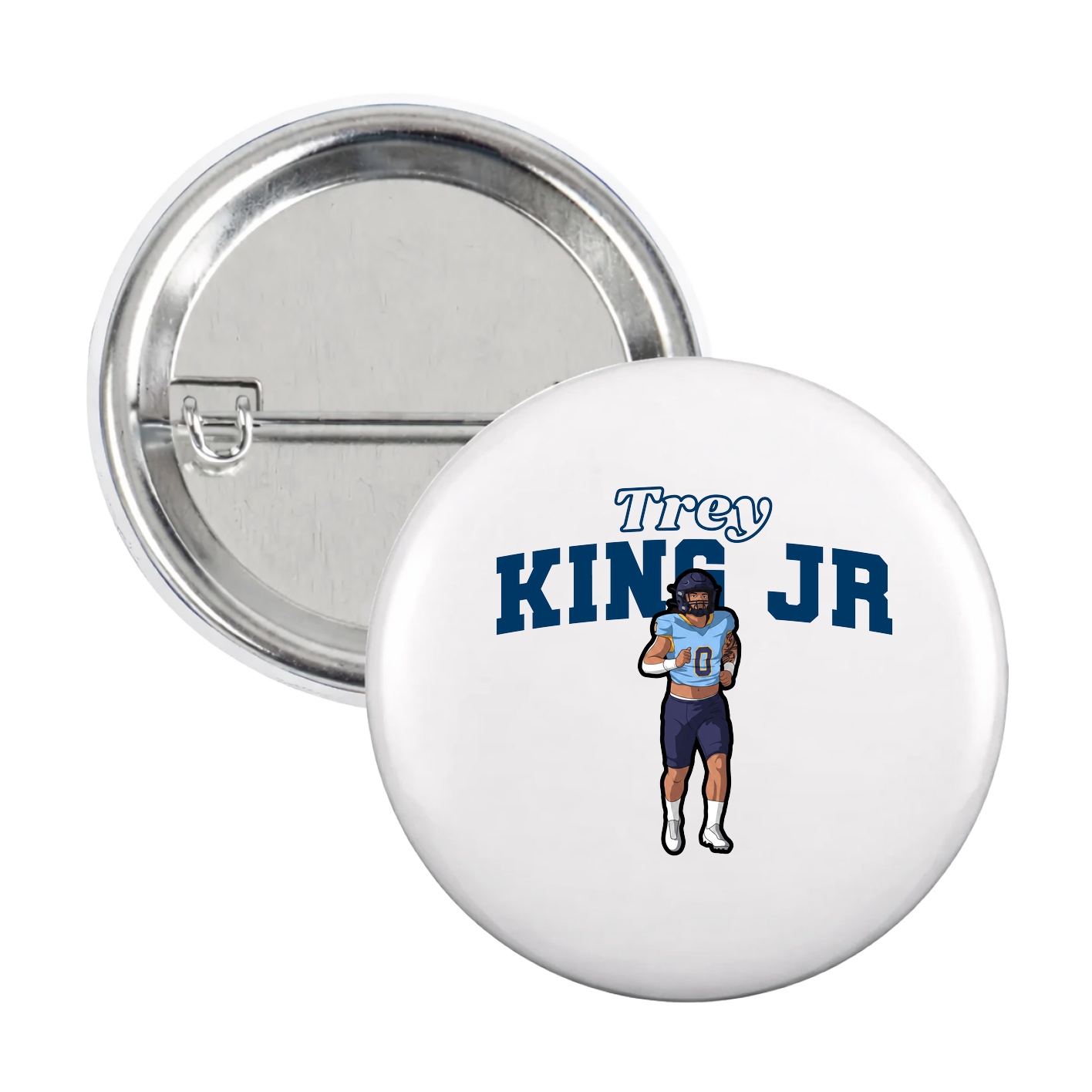 Game Day Button — Name Arch in White