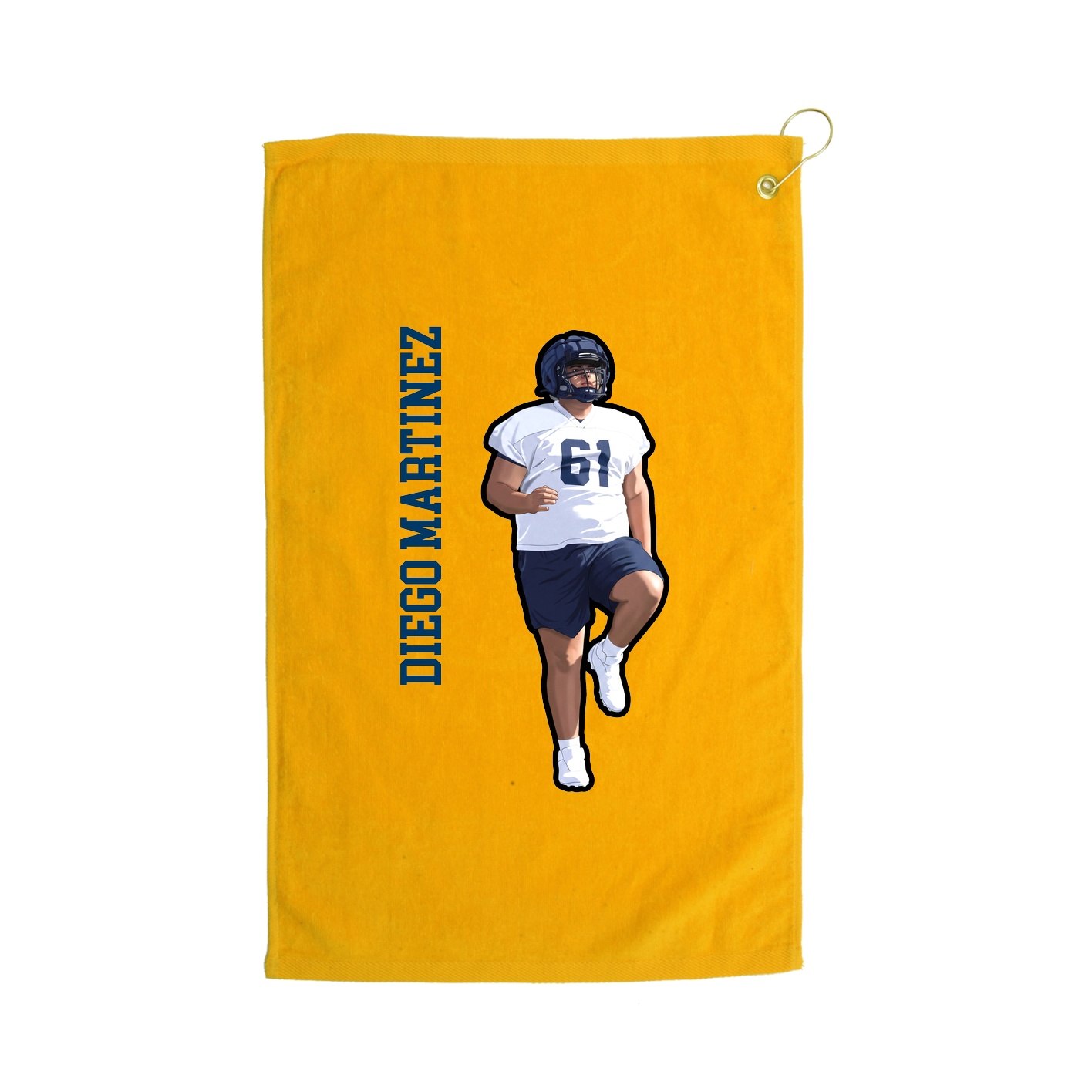 Golf Towel — Name Vertical in Gold