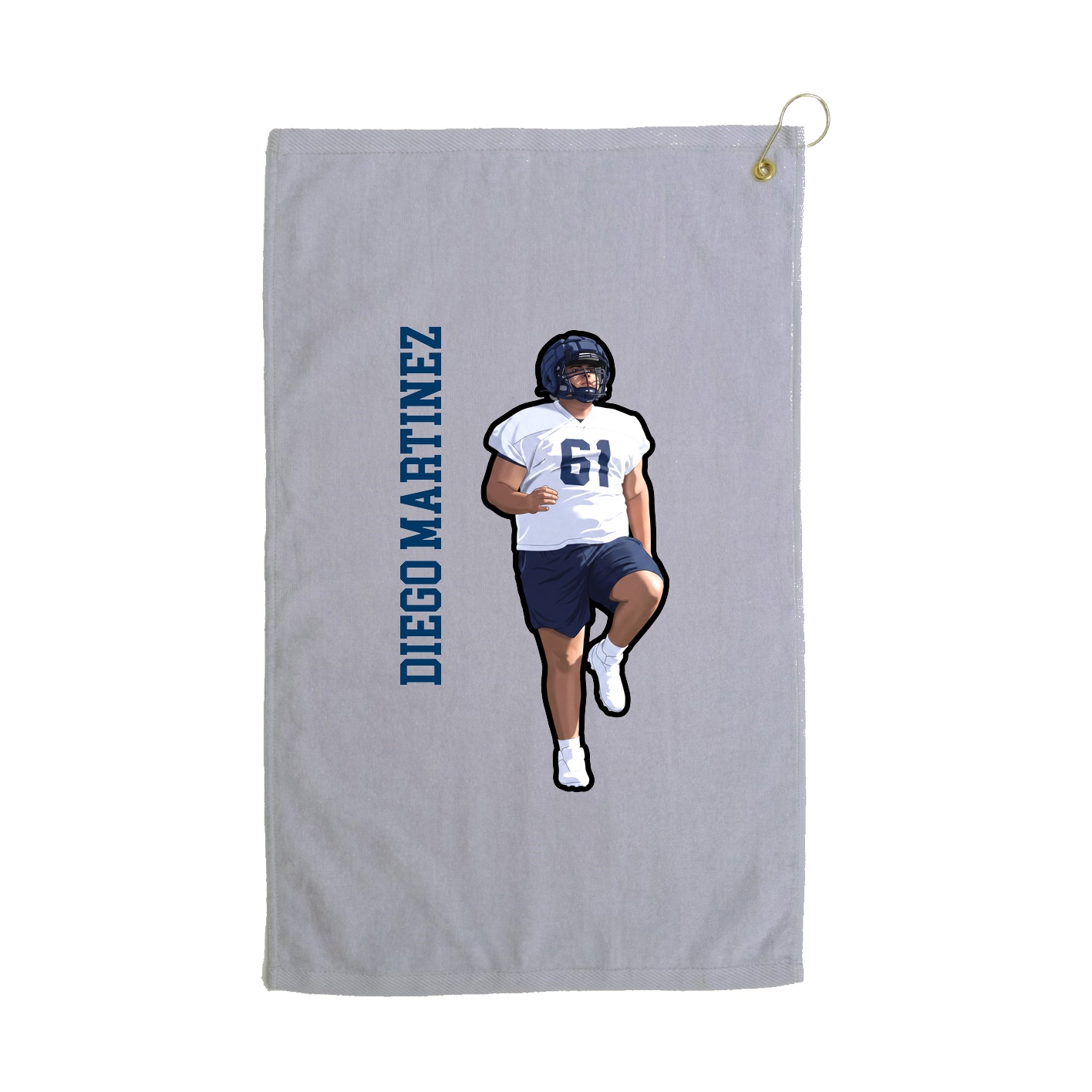 Golf Towel — Name Vertical in Grey