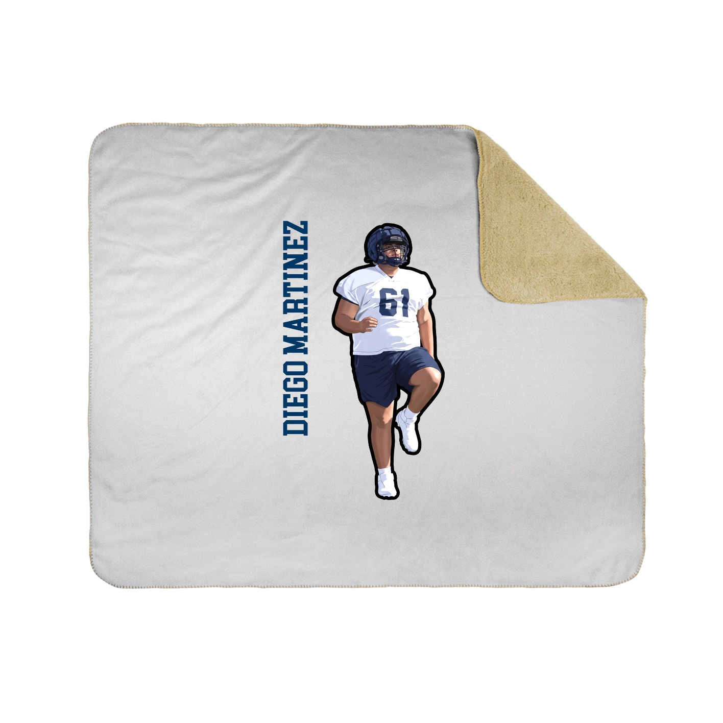Throw Blanket — Name Vertical in White