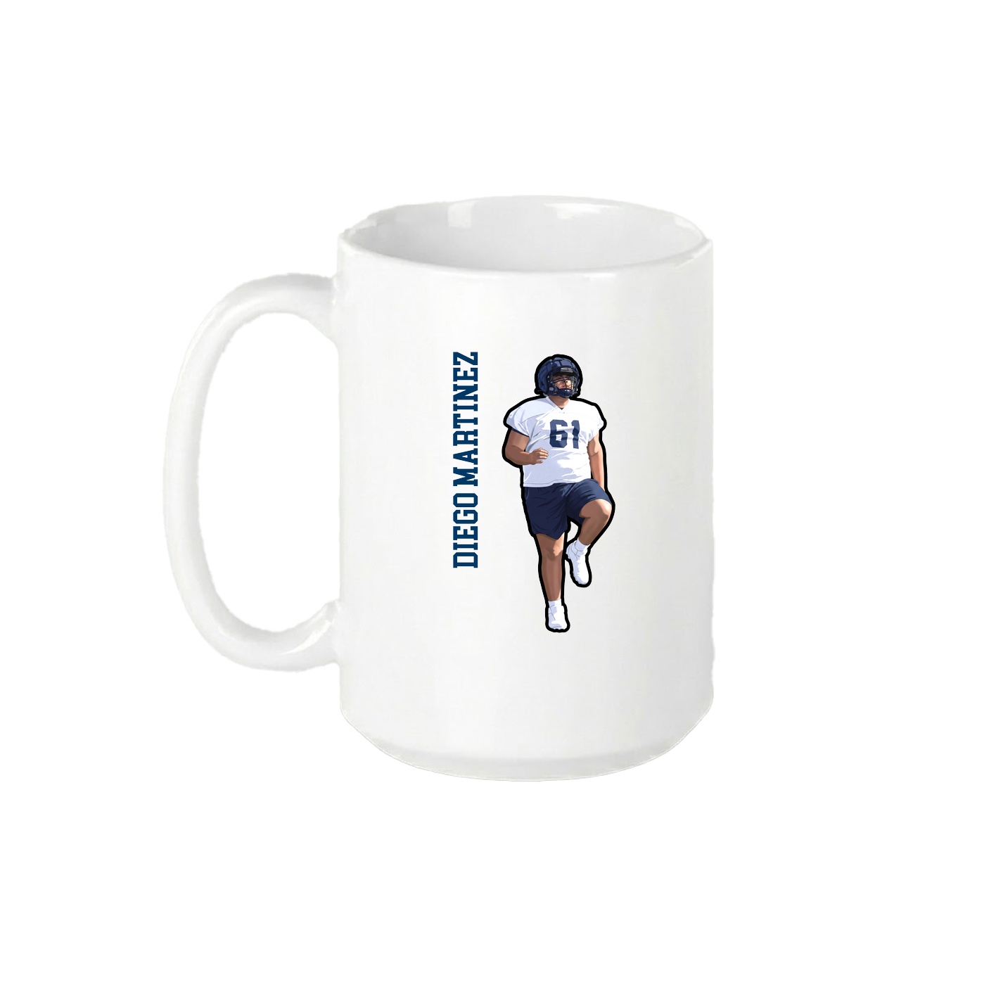 15oz Coffee Mug — Name Vertical in White