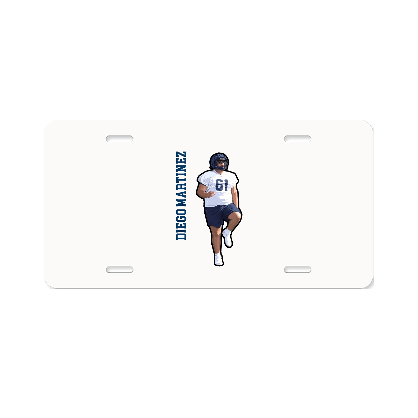 License Plate — Name Vertical in Classic