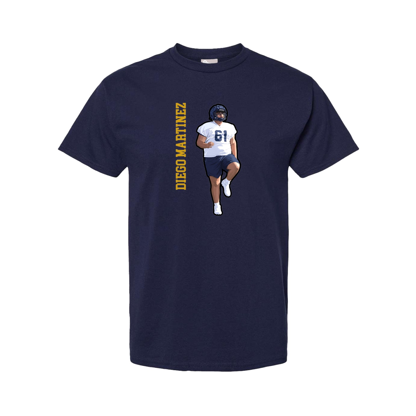 Tee — Name Vertical in Navy