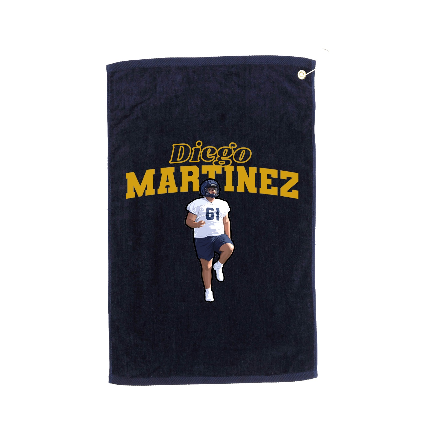 Golf Towel — Name Arch in Navy