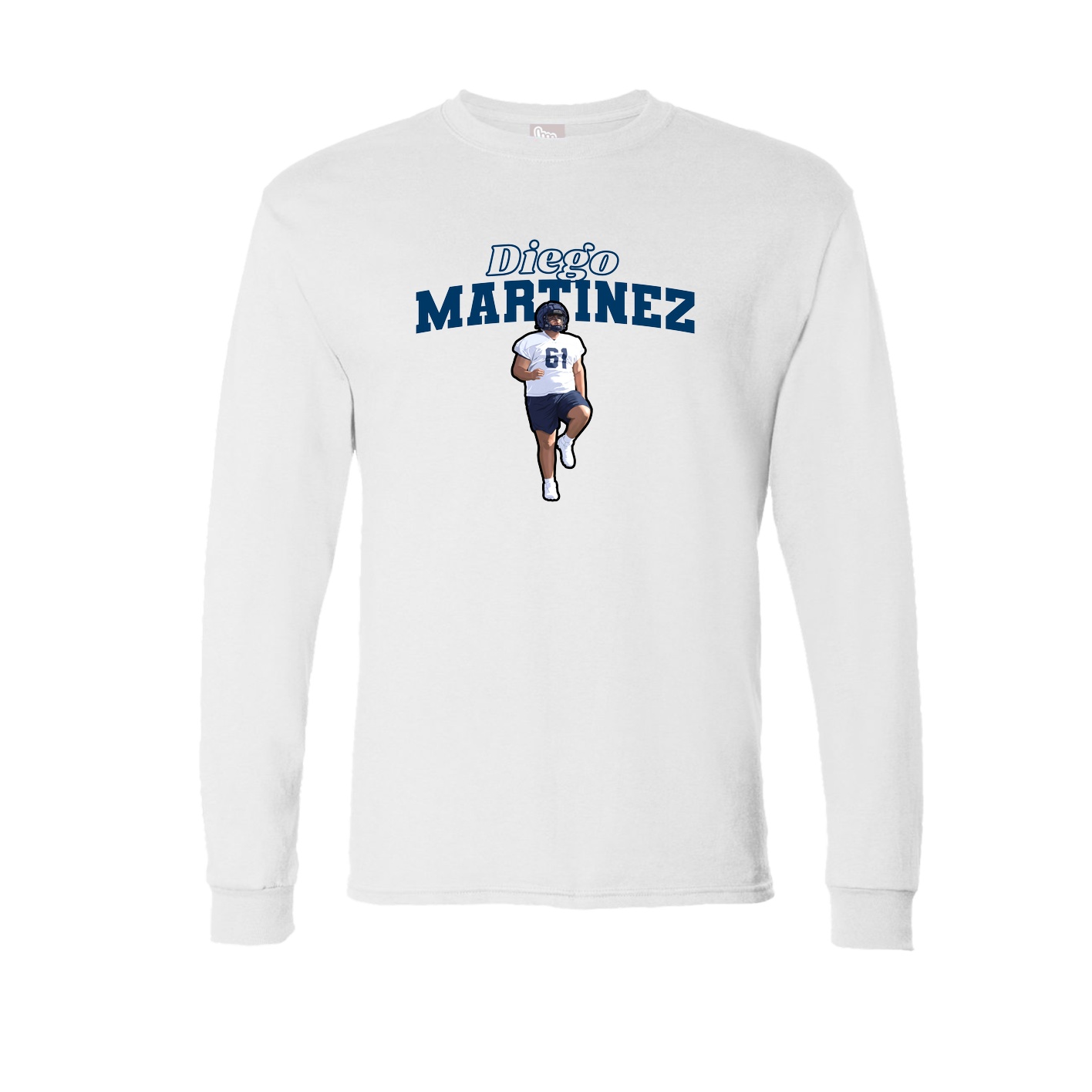 Long Sleeve Tee — Name Arch in White