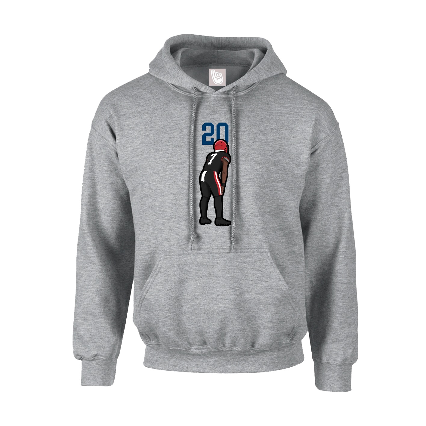 Youth Hoodie — Number Top in Grey