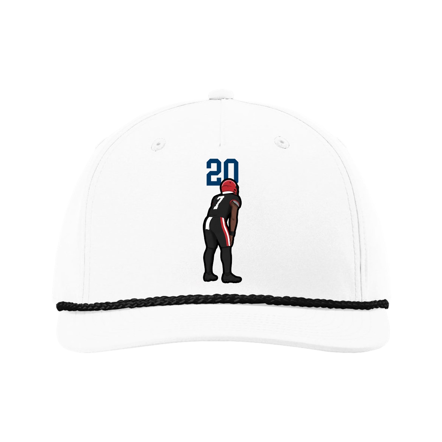 Five-Panel Classic Rope Cap — Number Top in White