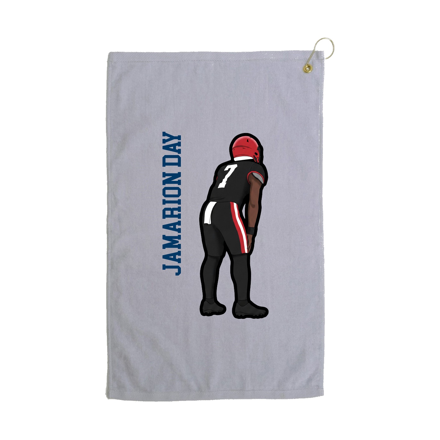 Golf Towel — Name Vertical in Grey