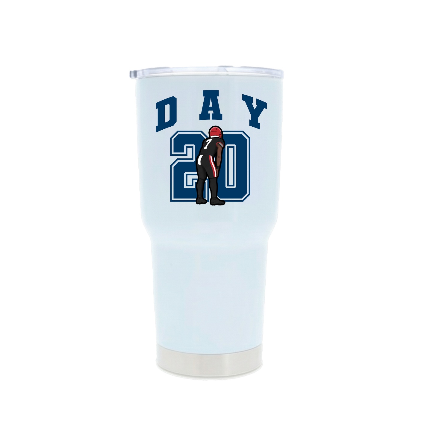 30oz Stainless Steel Tumbler — Number in White