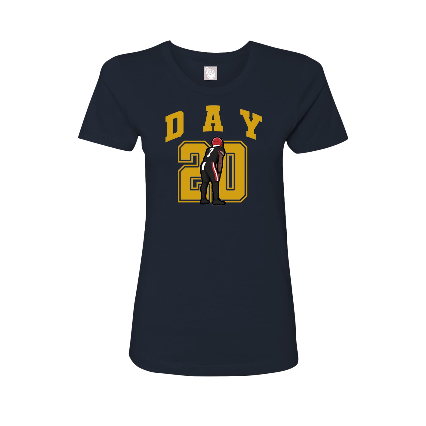 Fitted Women's Tee — Number in Navy