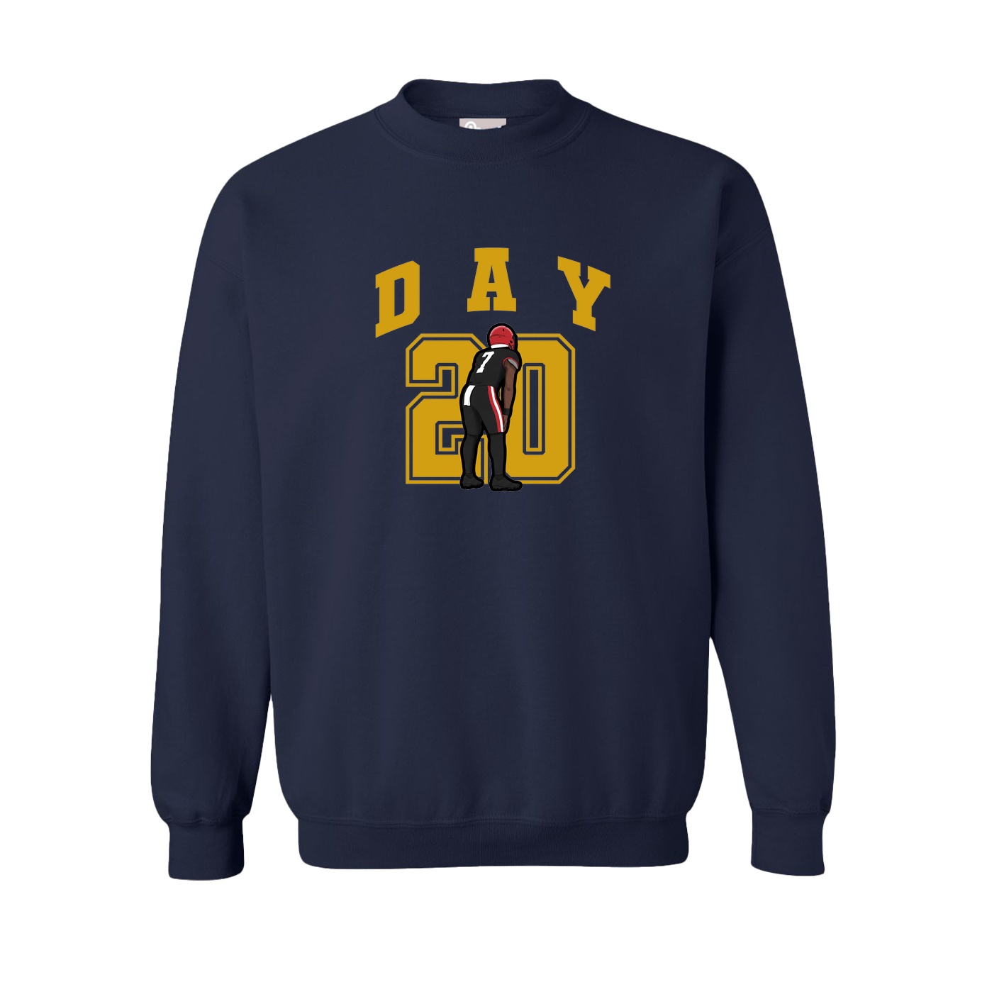Fleece Crew — Number in Navy
