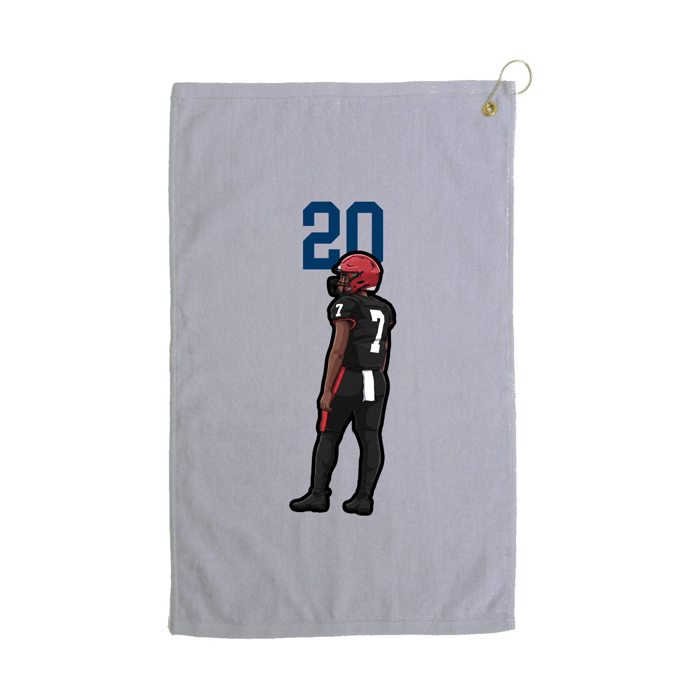 Golf Towel — Number Top in Grey