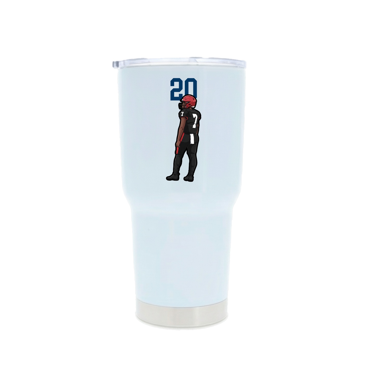30oz Stainless Steel Tumbler — Number Top in White