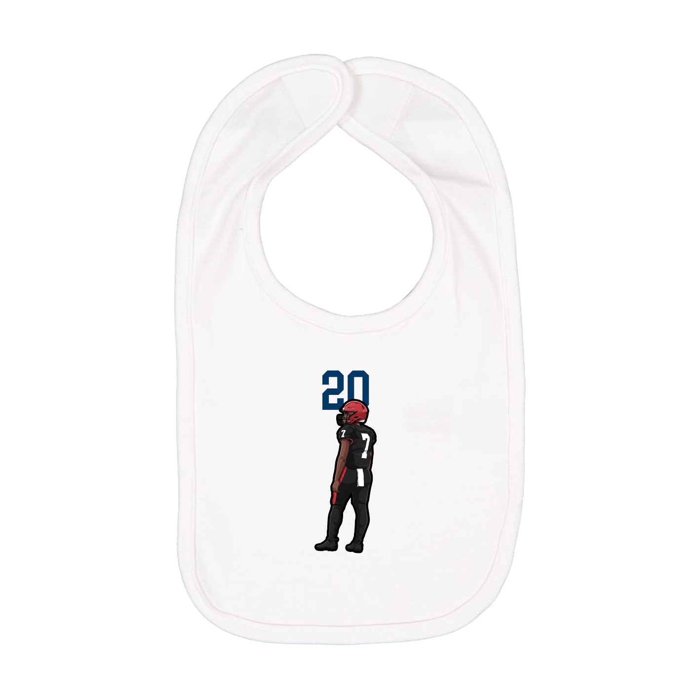 Infant Bib — Number Top in White