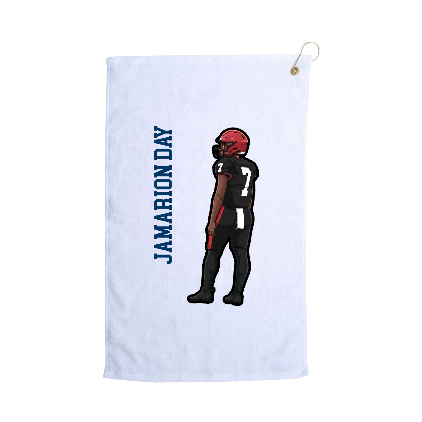 Golf Towel — Name Vertical in White