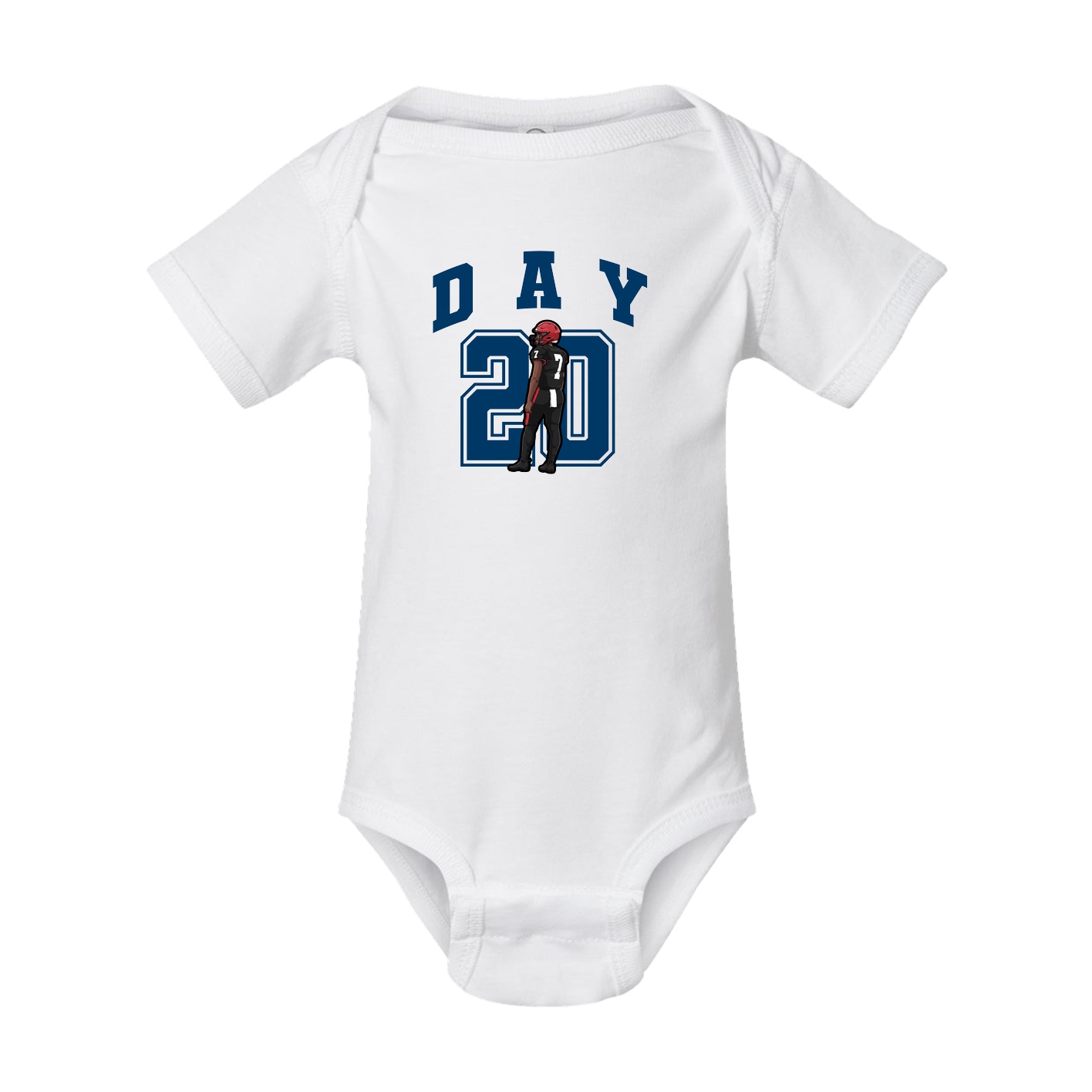 Baby Onesie — Number in White