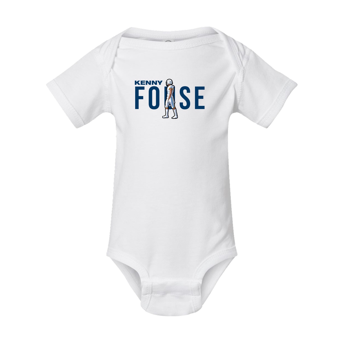 Baby Onesie — Player Name in White