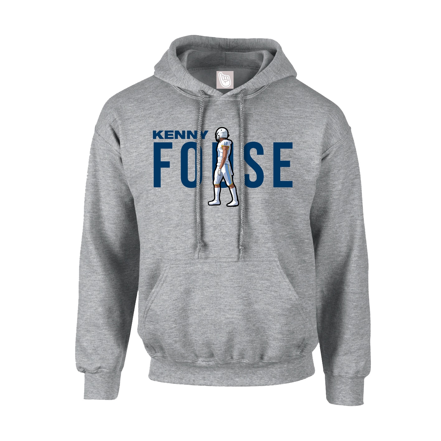 Youth Hoodie — Player Name in Grey
