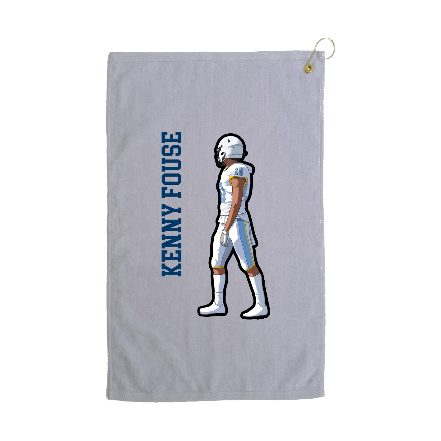 Golf Towel — Name Vertical in Grey