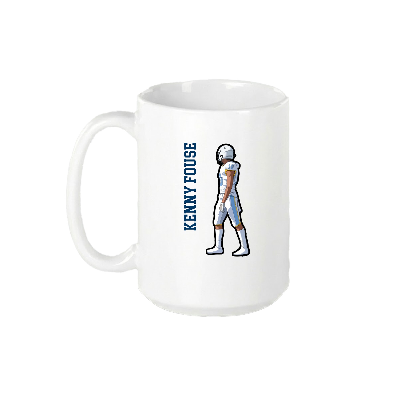 15oz Coffee Mug — Name Vertical in White