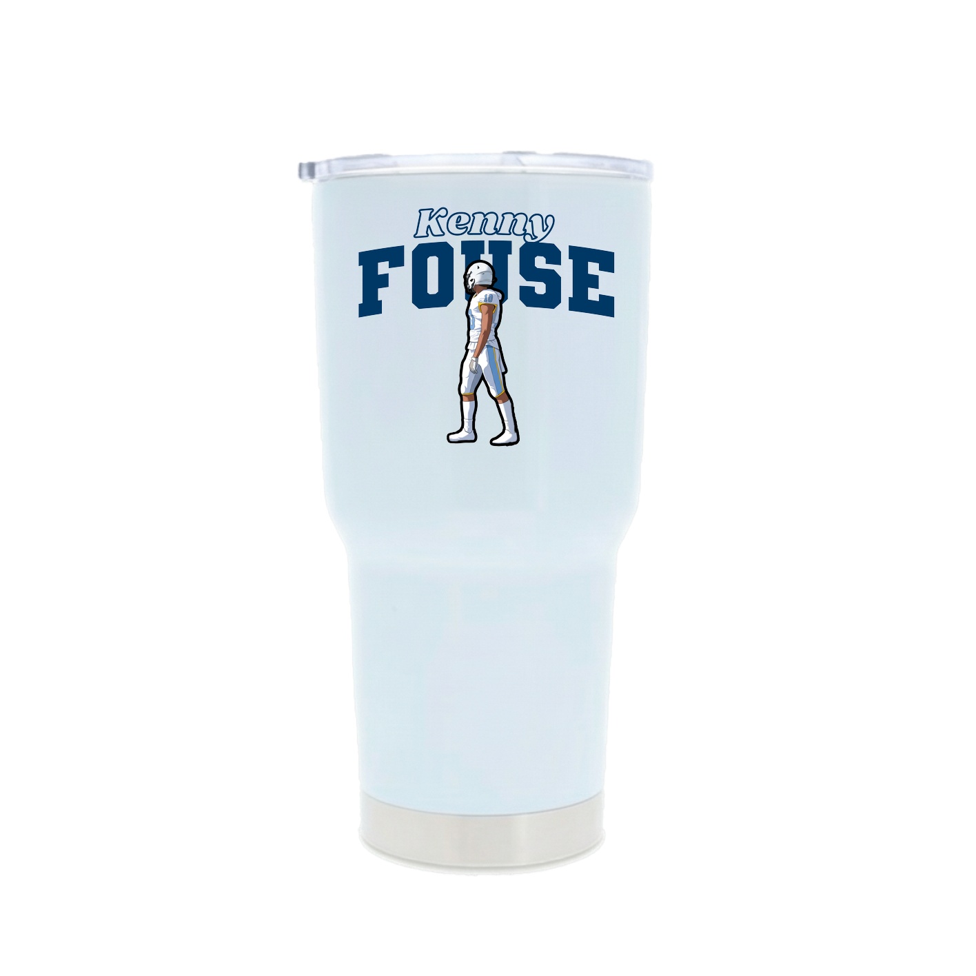 30oz Stainless Steel Tumbler — Name Arch in White