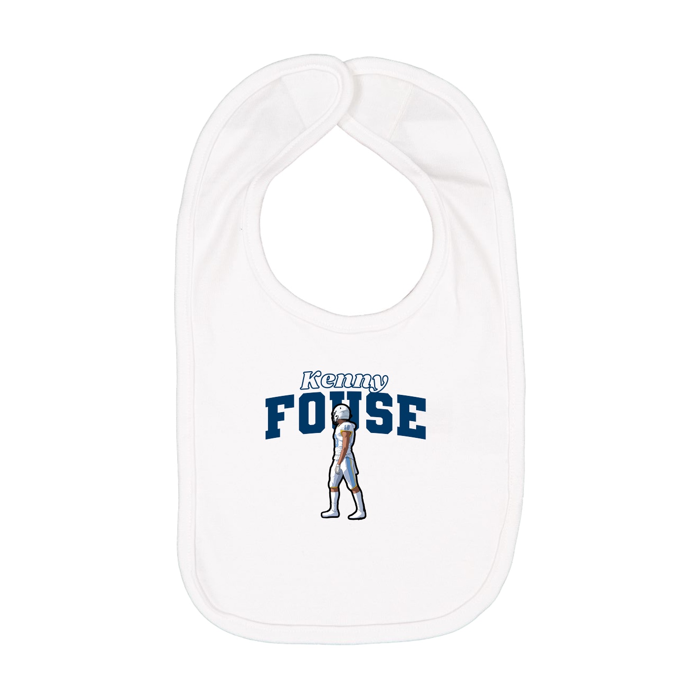 Infant Bib — Name Arch in White