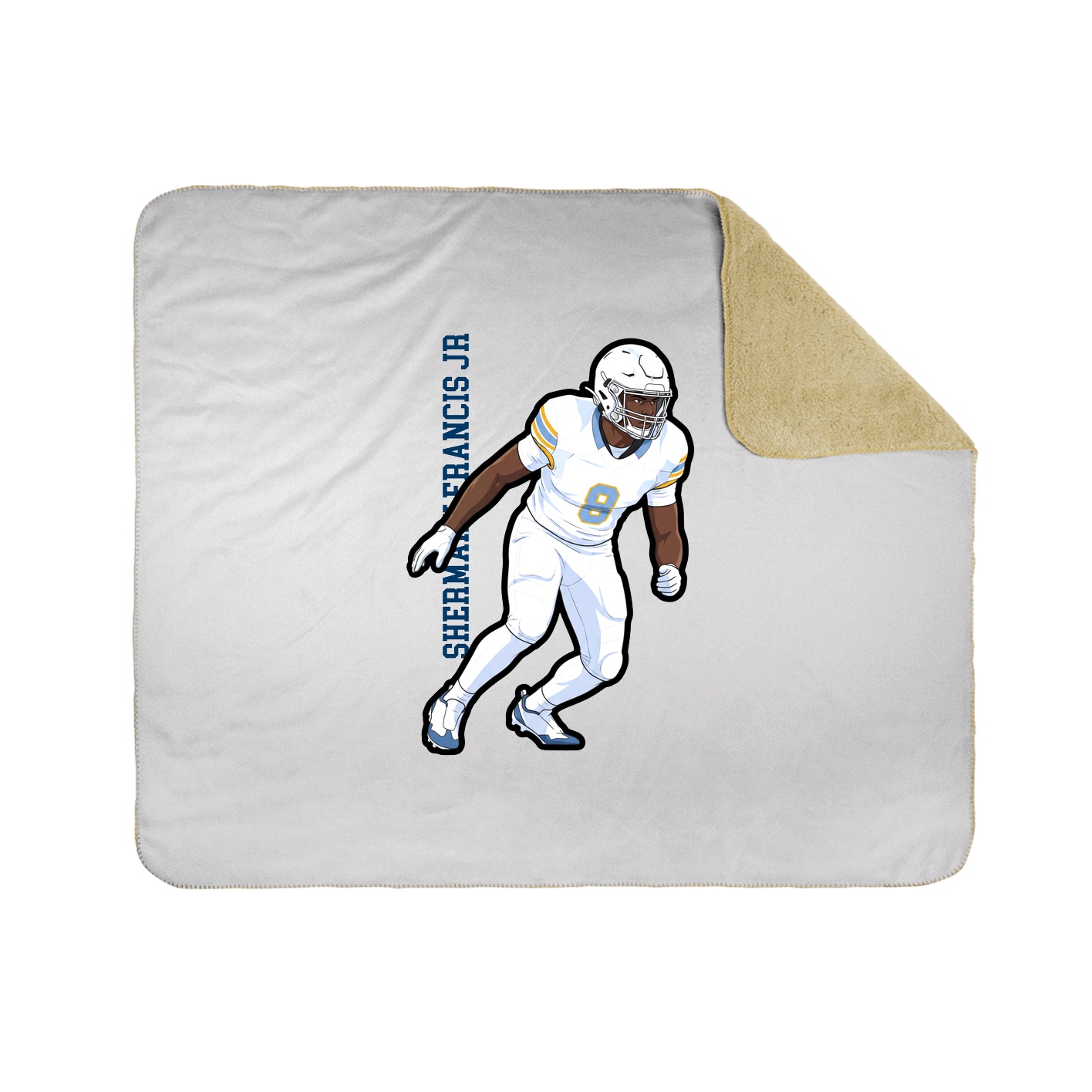 Throw Blanket — Name Vertical in White