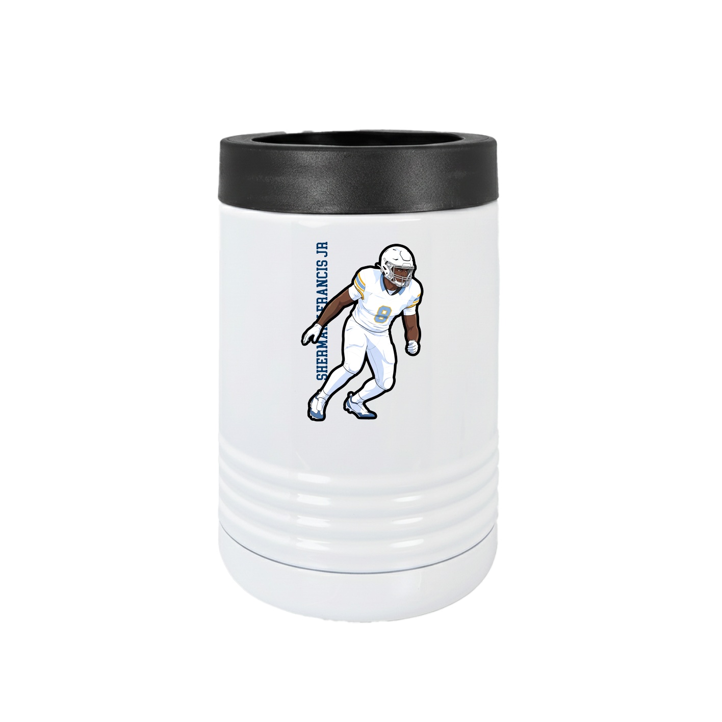 Beverage Holder — Name Vertical in White