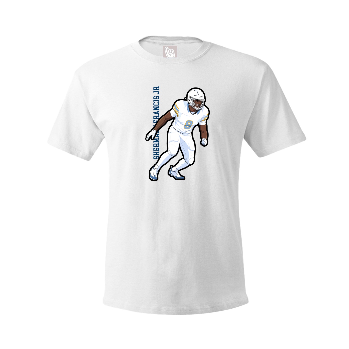 Youth Tee — Name Vertical in White