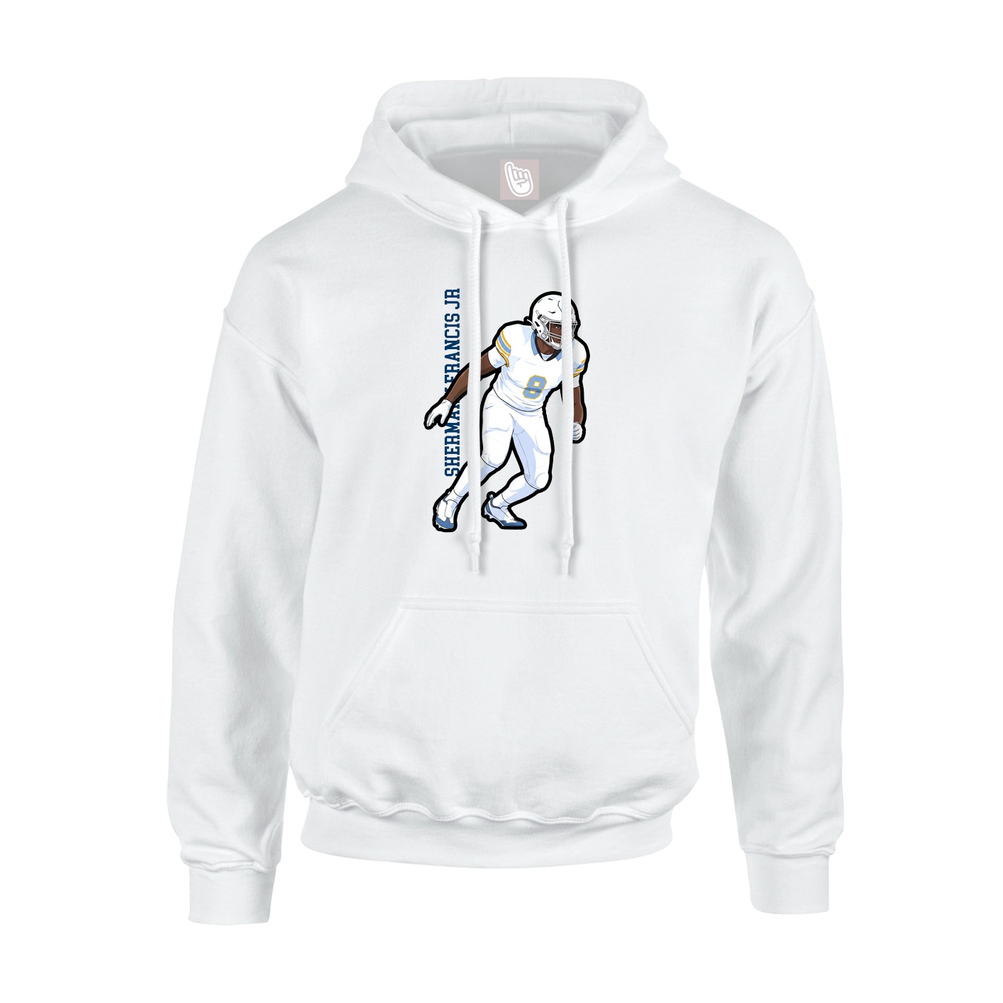 Hoodie — Name Vertical in White