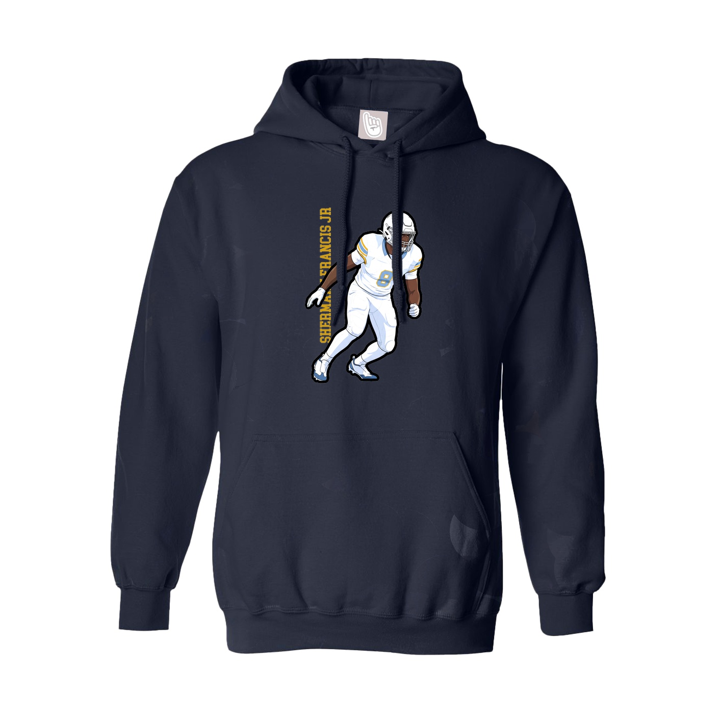Youth Hoodie — Name Vertical in Navy