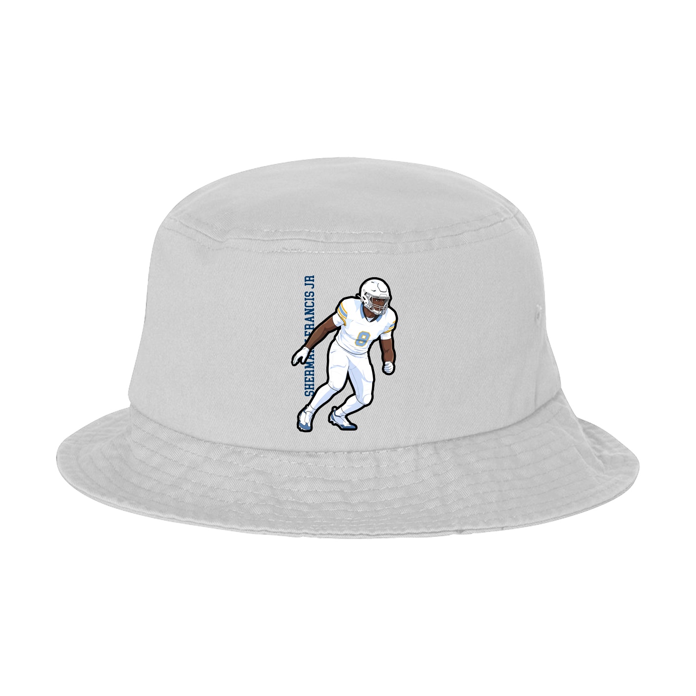 Bucket Cap — Name Vertical in White