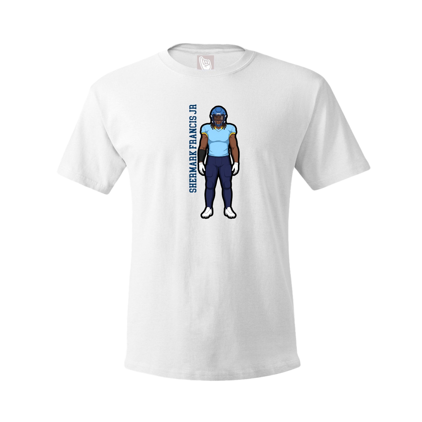 Tee — Name Vertical in White