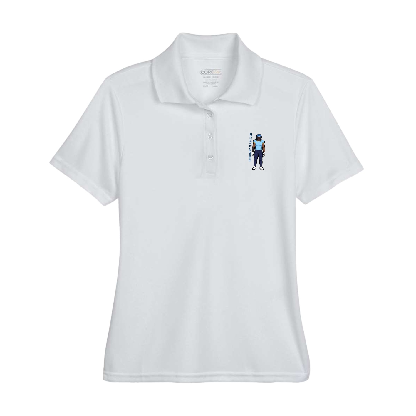 Womens Performance Polo — Name Vertical in Grey